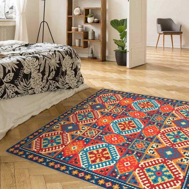 oranje tapijt Colourful Kilim Rug