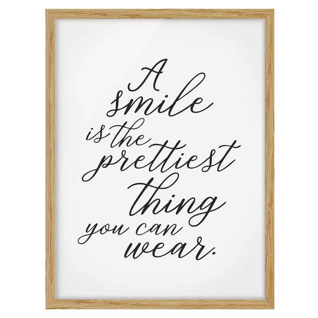 Ingelijste posters A Smile Is The Prettiest Thing