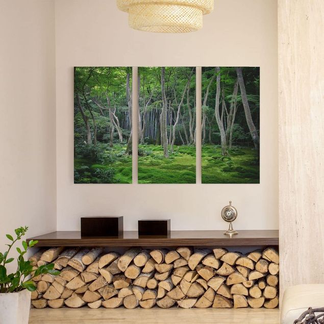 Canvas schilderijen - 3-delig Japanese Forest