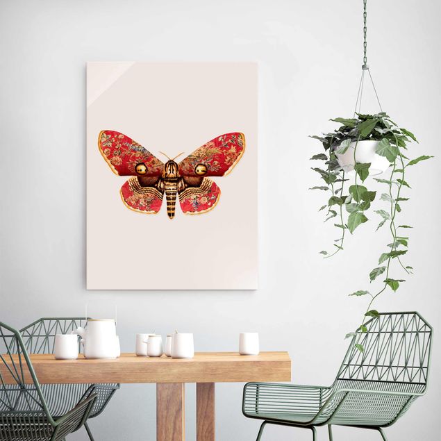 Glasschilderijen Vintage Moth