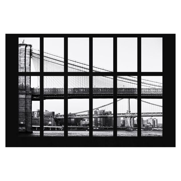 Fotobehang Window Bridges New York