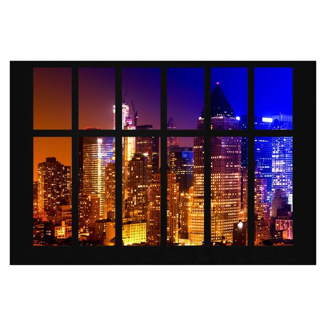 Fotobehang Window Manhattan Sunrise