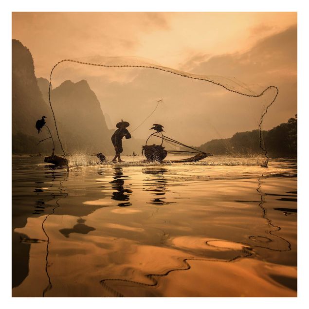 Fotobehang Fishing At Dawn