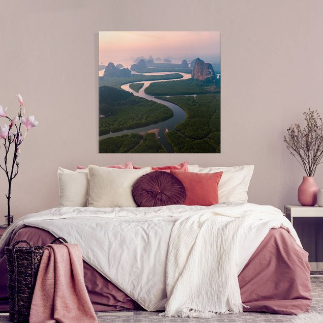 Canvas schilderijen River Landscape In Thailand