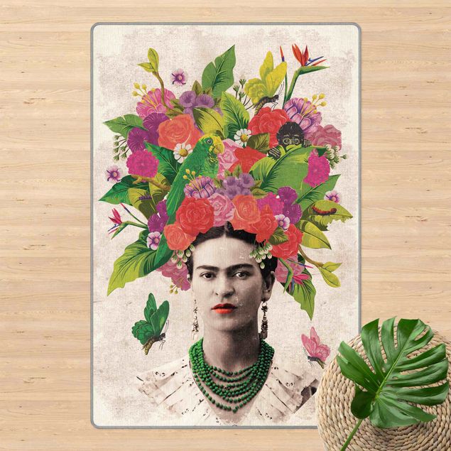 Vloerkleed bloemen Frida Kahlo - Flower Portrait