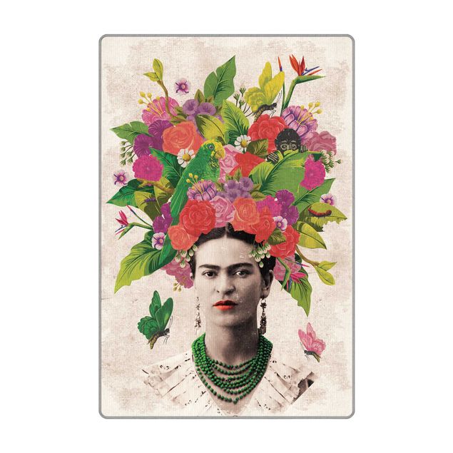 Wasbare vloerkleden Frida Kahlo - Flower Portrait