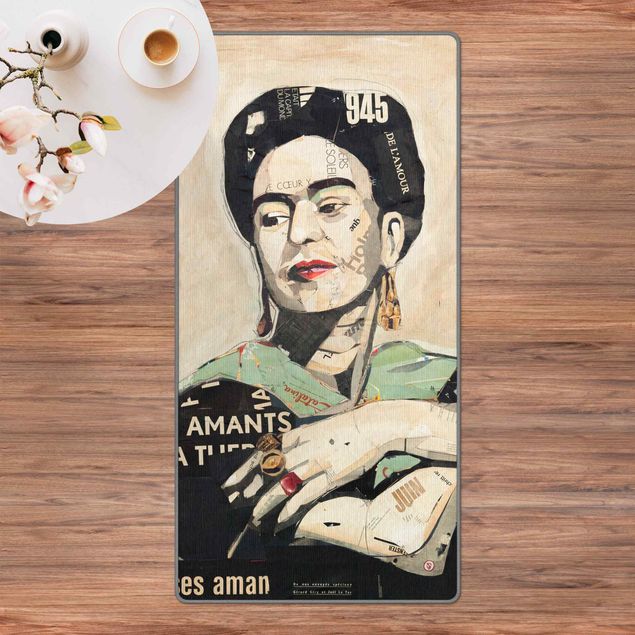 Vloerkleed crème Frida Kahlo - Collage No.4
