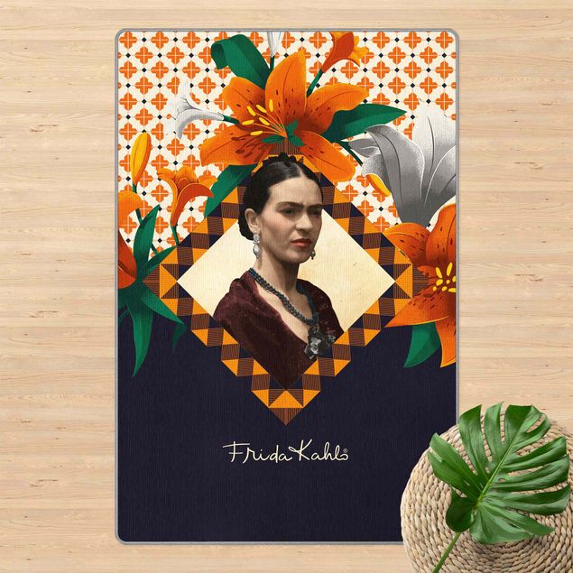 Groot vloerkleed Frida Kahlo - Lilies
