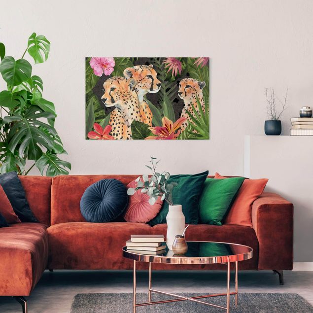 Canvas schilderijen - Three Cheetahs In The Jungle
