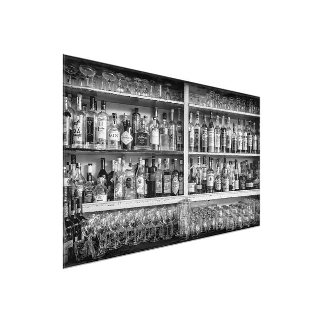 Glasschilderijen Bar Black & White