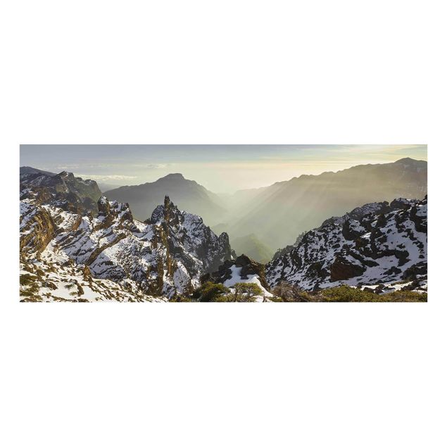 Glasschilderijen Mountains In La Palma