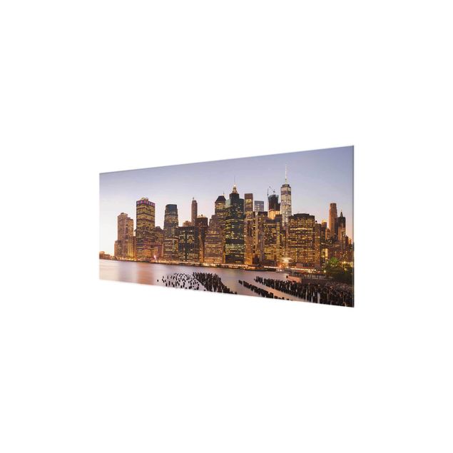 Glasschilderijen View Of Manhattan Skyline