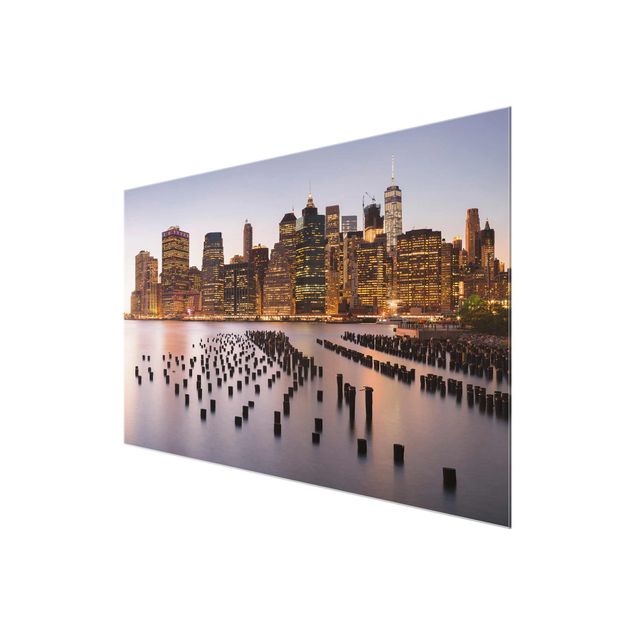 Glasschilderijen View Of Manhattan Skyline