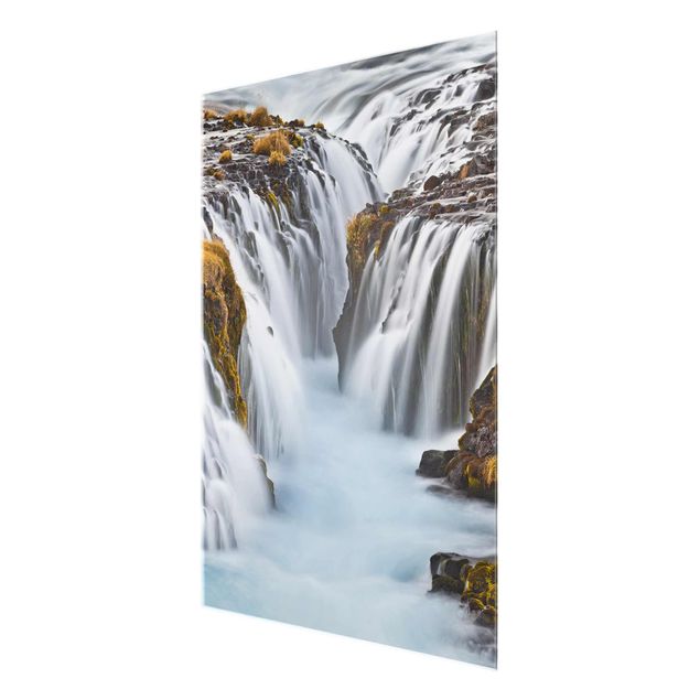 Glasschilderijen Brúarfoss Waterfall In Iceland