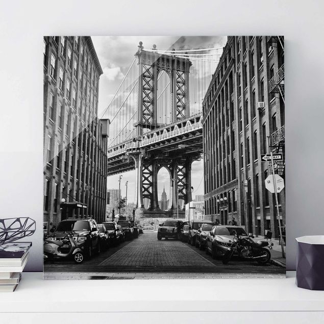 Glas Magnetboard Manhattan Bridge In America
