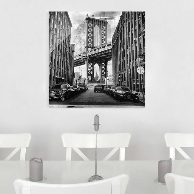 Glasschilderijen Manhattan Bridge In America