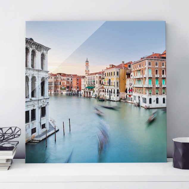 Glas Magnetboard Grand Canal View From The Rialto Bridge Venice