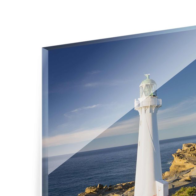 Glasschilderijen Castle Point Lighthouse New Zealand