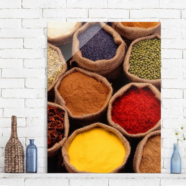 Glas Magnettafel Colourful Spices