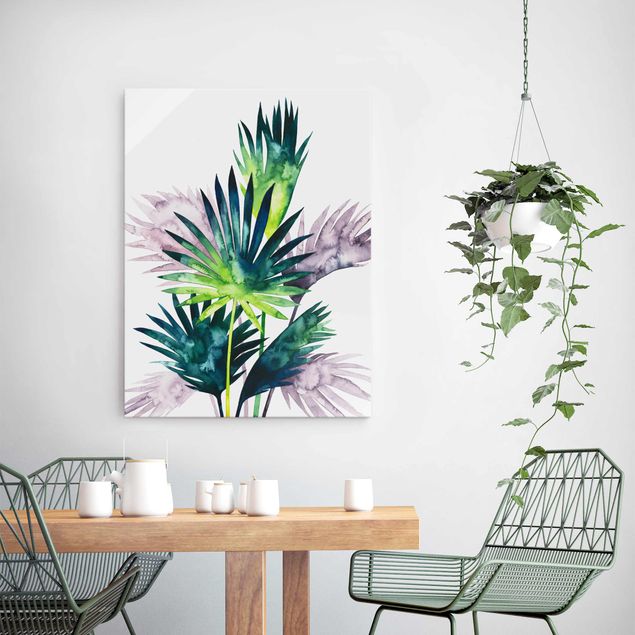 Glasschilderijen Exotic Foliage - Fan Palm