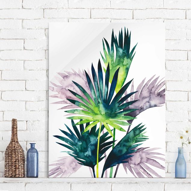 Glas Magnetboard Exotic Foliage - Fan Palm