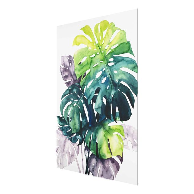 Glasschilderijen Exotic Foliage - Monstera