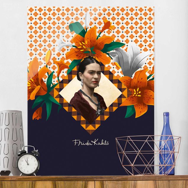Magnettafel Glas Frida Kahlo - Lilies