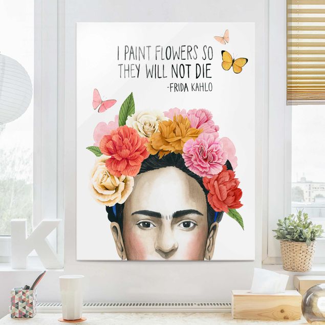 Glas Magnettafel Frida's Thoughts - Flowers