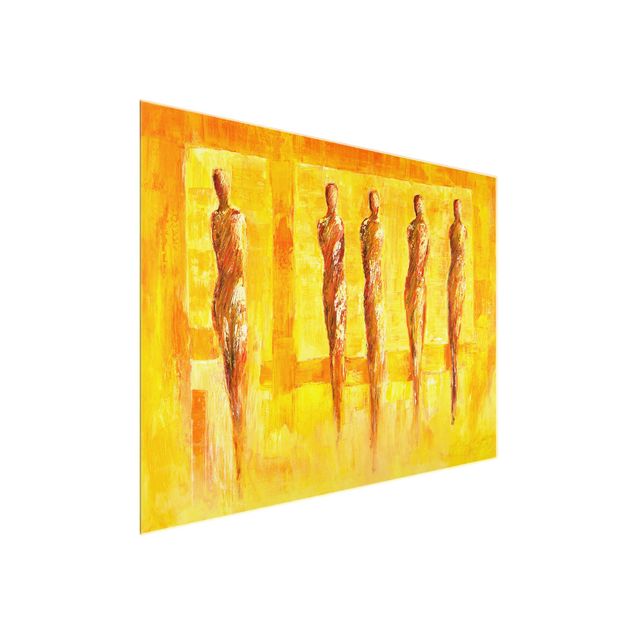Glasschilderijen Petra Schüßler - Five Figures In Yellow
