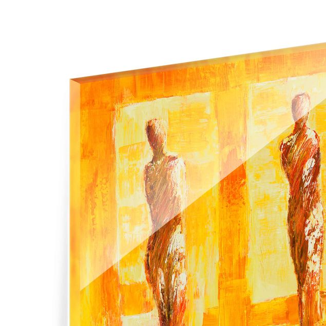 Glasschilderijen Petra Schüßler - Five Figures In Yellow