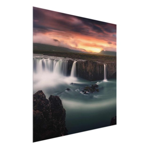 Glasschilderijen Goðafoss Waterfall In Iceland