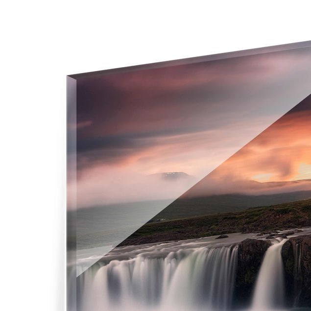 Glasschilderijen Goðafoss Waterfall In Iceland