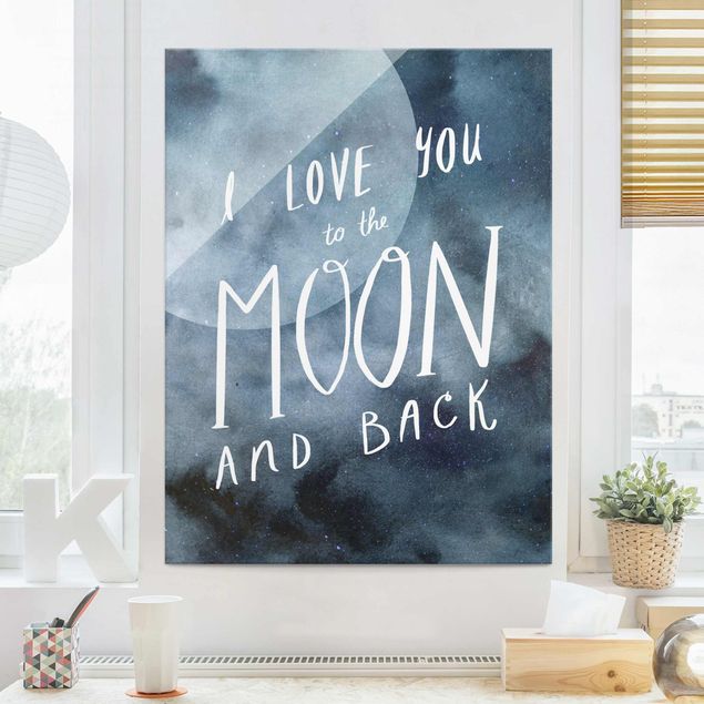 Glasschilderijen Heavenly Love - Moon