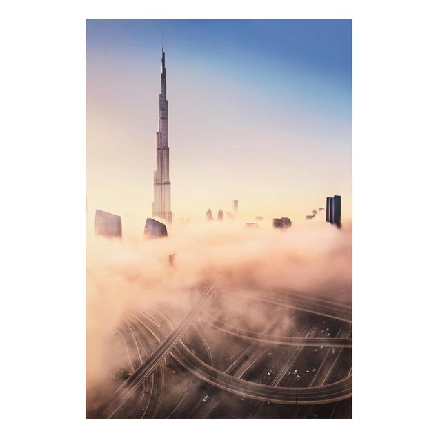 Glasschilderijen Heavenly Dubai Skyline