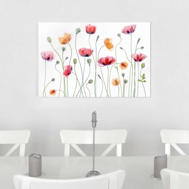 Glas Magnetboard Poppy Party