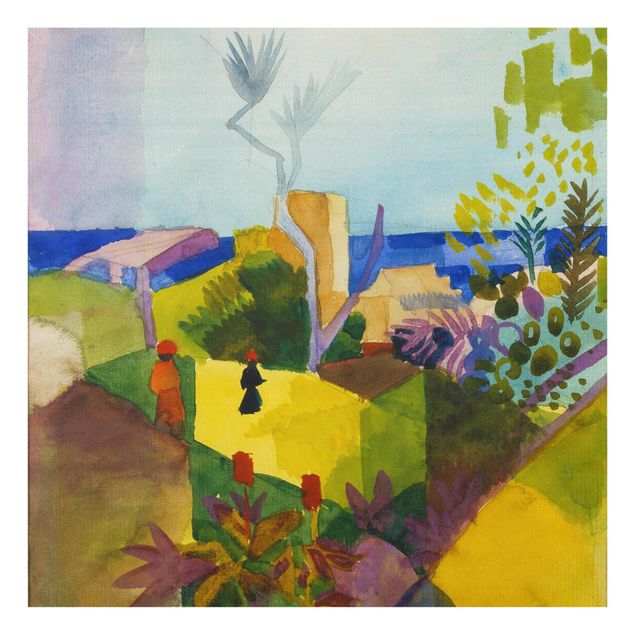 Glasschilderijen August Macke - Landscape By The Sea