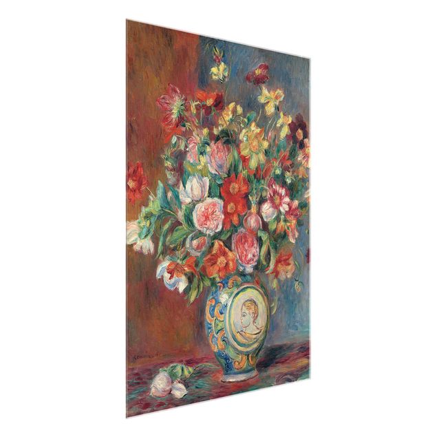Glasschilderijen Auguste Renoir - Flower vase