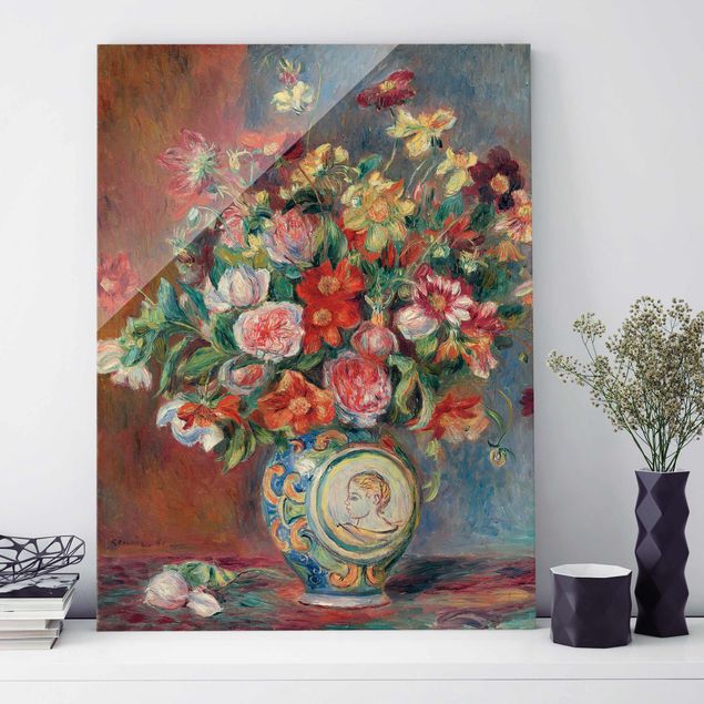 Glas Magnetboard Auguste Renoir - Flower vase
