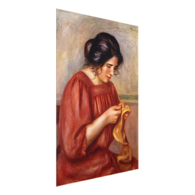Glasschilderijen Auguste Renoir - Gabrielle darning
