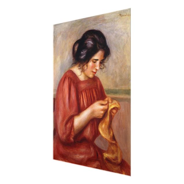 Glasschilderijen Auguste Renoir - Gabrielle darning