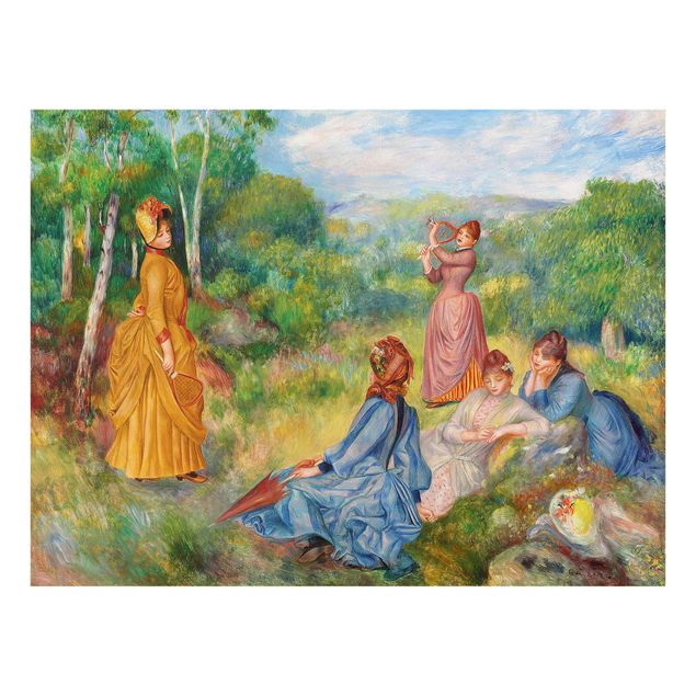 Glasschilderijen Auguste Renoir - Young Ladies Playing Badminton