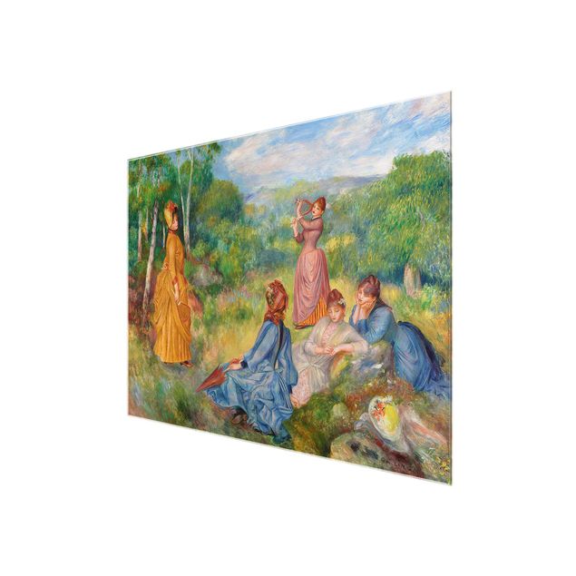Glasschilderijen Auguste Renoir - Young Ladies Playing Badminton