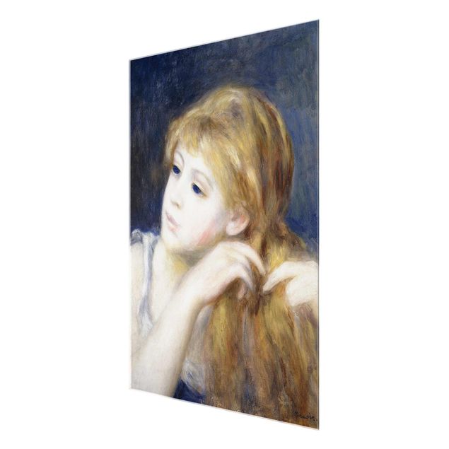 Glasschilderijen Auguste Renoir - Head of a Young Woman