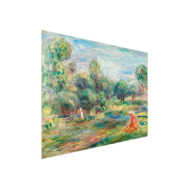 Glasschilderijen Auguste Renoir - Landscape At Cagnes