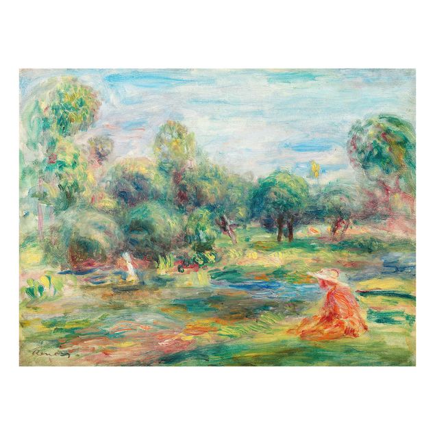 Glasschilderijen Auguste Renoir - Landscape At Cagnes