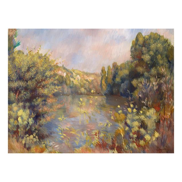Glasschilderijen Auguste Renoir - Lakeside Landscape