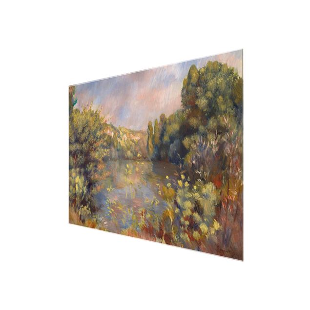 Glasschilderijen Auguste Renoir - Lakeside Landscape
