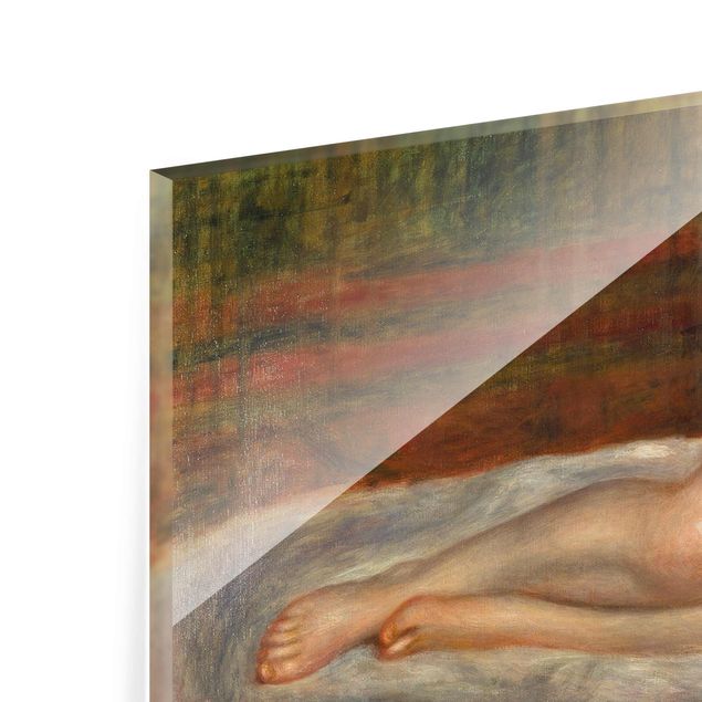 Glasschilderijen Auguste Renoir - Nude Lying, The Source