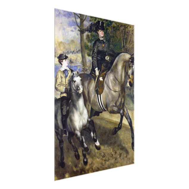 Glasschilderijen Auguste Renoir - Riding in the Bois de Boulogne