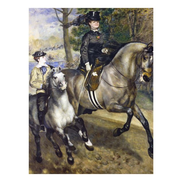 Glasschilderijen Auguste Renoir - Riding in the Bois de Boulogne